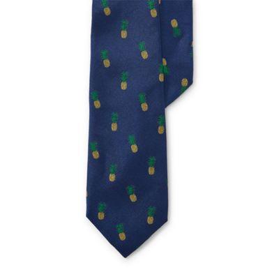 Ralph Lauren Pineapple Silk Narrow Tie Navy