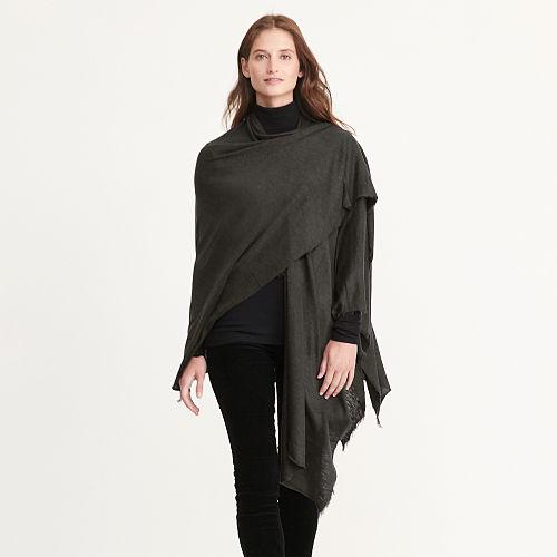 Ralph Lauren Lauren Ruana Oversized Scarf Black