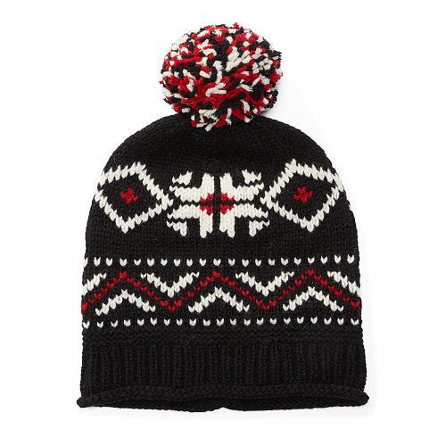 Polo Ralph Lauren Nordic Wool Hat Black/red/white