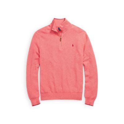 Ralph Lauren Cotton Half-zip Sweater Salmon Heather 2x Big
