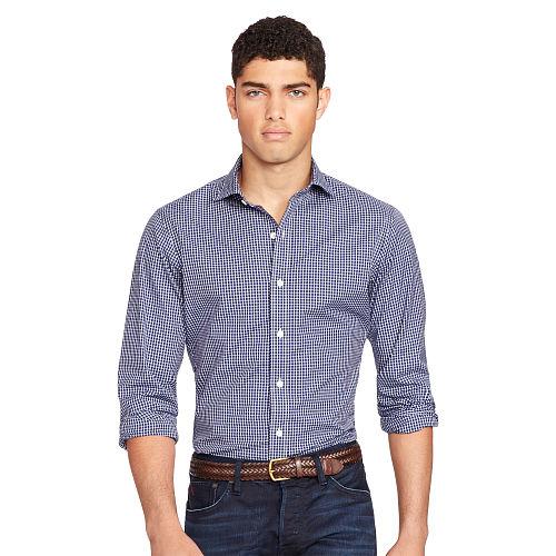 Polo Ralph Lauren Slim-fit Stretch Poplin Shirt Midnight Blue/white
