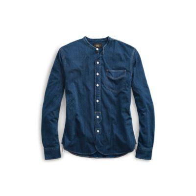 Ralph Lauren Indigo Cotton Workshirt Dotted Print Indigo
