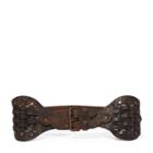 Ralph Lauren Woven Vachetta Leather Belt Dark Brown