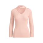 Ralph Lauren Mockneck Cutout Sweater Pale Rose