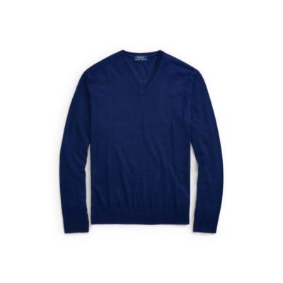 Ralph Lauren Merino-blend V-neck Sweater Holiday Navy
