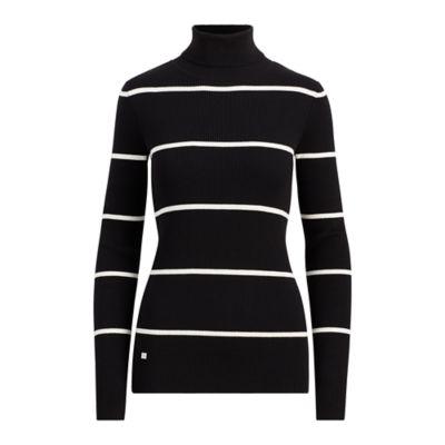 Ralph Lauren Stretch Cotton Turtleneck Polo Black/white