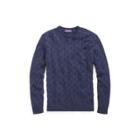 Ralph Lauren Cable-knit Cashmere Sweater Squadron Blue Heather
