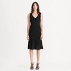 Ralph Lauren Lauren Petite Geometric-knit Ruffled Dress Black/black