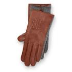 Ralph Lauren Leather-lambswool Gloves Eqstrn Cuoio/gry Hthr