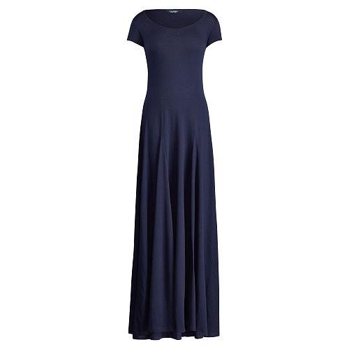 Ralph Lauren Lauren Petite Jersey Scoopneck Maxidress True Indigo