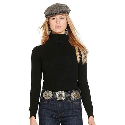Polo Ralph Lauren Slim-fit Cashmere Turtleneck Polo Black