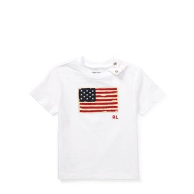 Ralph Lauren Flag Cotton Jersey T-shirt White 3m