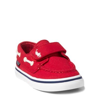 Ralph Lauren Batten Canvas Ez Boat Shoe Red