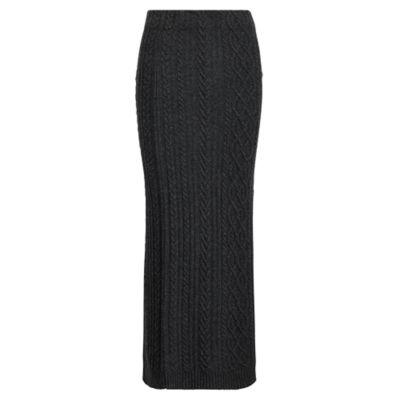 Ralph Lauren Aran-knit Wool Maxiskirt Dark Gents Heather
