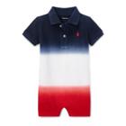 Ralph Lauren Dip-dyed Cotton Polo Shortall Blue Multi 6m