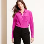 Ralph Lauren Lauren Silk Long-sleeve Shirt Pink
