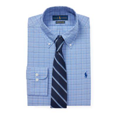 Ralph Lauren Slim Fit Plaid Shirt True Blue/white