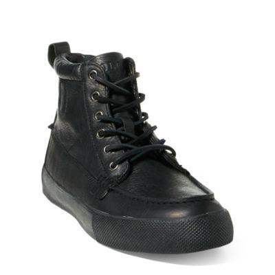 Ralph Lauren Tavis Leather High-top Sneaker Black