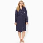 Ralph Lauren Lauren Woman Short Shawl-collar Robe Windsor Navy