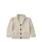 Ralph Lauren Aran Cotton Shawl Cardigan Cream 24m