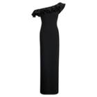 Ralph Lauren Ruffled One-shoulder Gown Black
