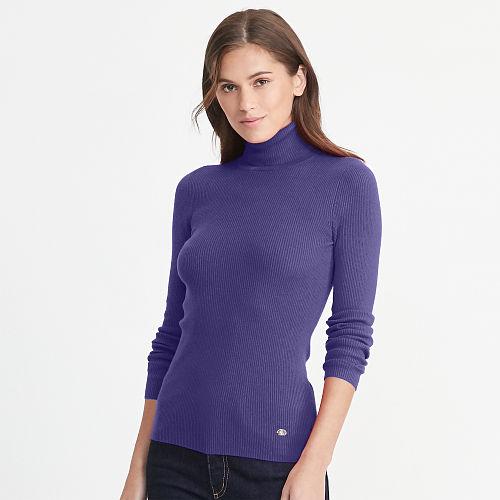 Ralph Lauren Lauren Ribbed Turtleneck Sweater Hyacinth