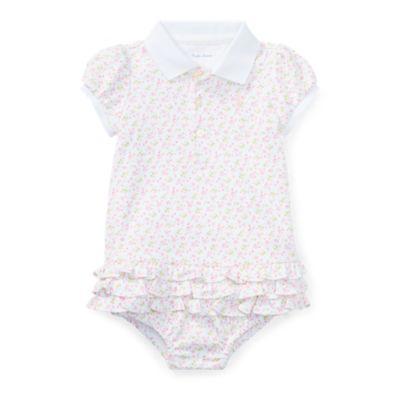 Ralph Lauren Floral Polo Dress & Bloomer Pink Multi 6m