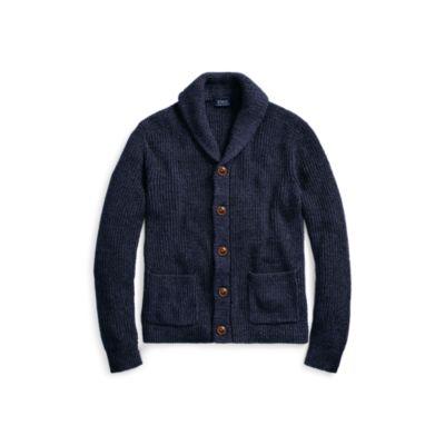 Ralph Lauren Cotton-linen Shawl Cardigan Blue Marl