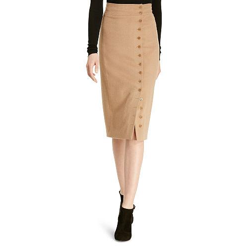Polo Ralph Lauren Camel-hair Button-front Skirt Camel