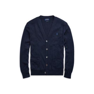 Ralph Lauren Cotton V-neck Cardigan Hunter Navy