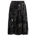 Ralph Lauren Beaded Georgette A-line Skirt Black