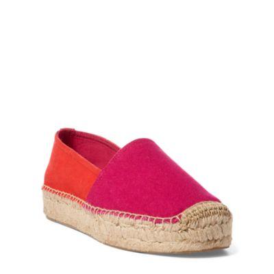 Ralph Lauren Joanne Color-block Espadrille Fuschia/or