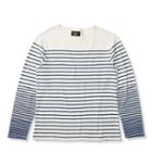 Ralph Lauren Rrl Striped Cotton Jersey T-shirt White Sand Dark Indigo