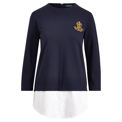 Ralph Lauren Lauren Petite Layered Bullion-crest Top