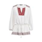 Ralph Lauren Bohemian Embroidered Blouse Soft White