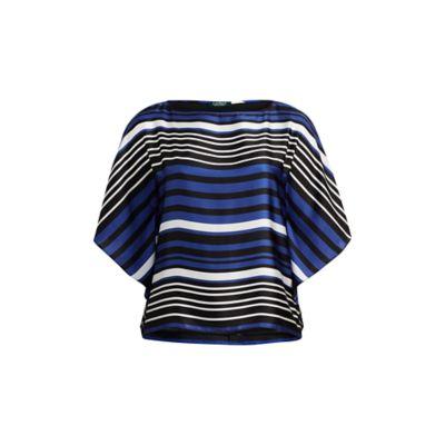 Ralph Lauren Striped Dolman Satin Blouse Multi