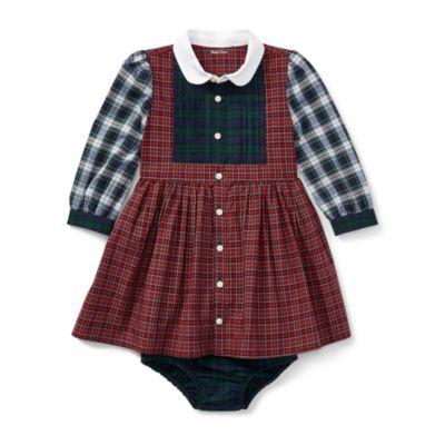 Ralph Lauren Tartan Poplin Dress & Bloomer Tartan 3m