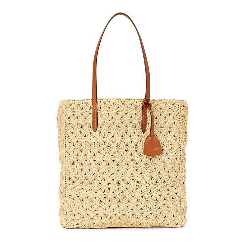 Ralph Lauren Raffia Modern Tote Beige