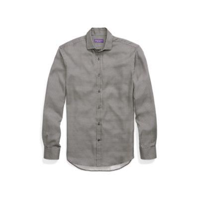 Ralph Lauren Houndstooth Silk Shirt Black And Cream