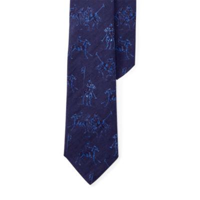 Ralph Lauren Polo Match Linen-silk Tie Navy
