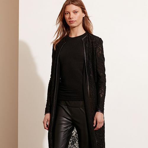 Ralph Lauren Lauren Lace Open-front Jacket Black
