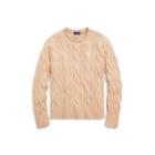 Ralph Lauren Boxy Cable Cotton Sweater Camel Melange