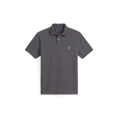 Ralph Lauren Custom Slim Fit Mesh Polo Charcoal Grey