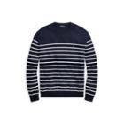 Ralph Lauren Striped Cotton Sweater Navy/white