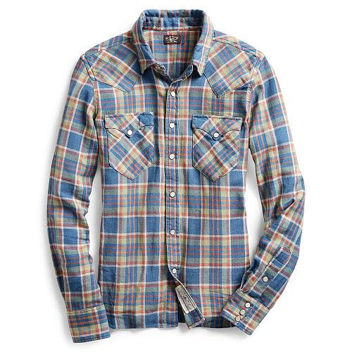 Ralph Lauren Rrl Plaid Western Shirt
