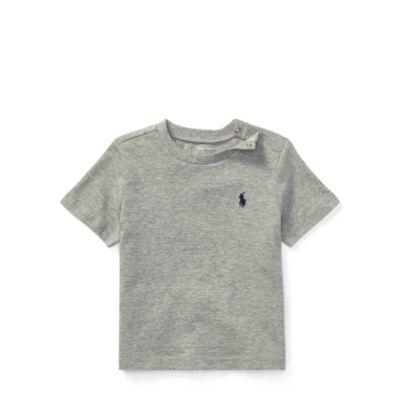 Ralph Lauren Cotton Jersey Crewneck T-shirt Light Gray 6m