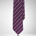 Ralph Lauren Striped Silk Satin Tie Dark Purple