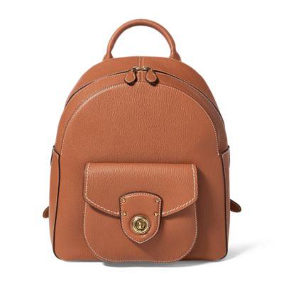 Ralph Lauren Leather Medium Backpack Lauren Tan
