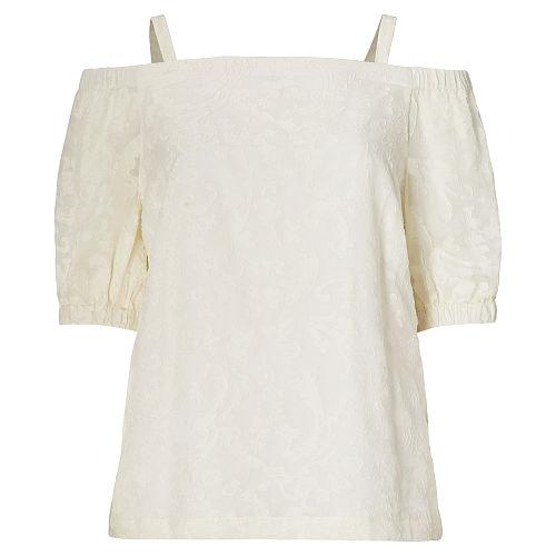Ralph Lauren Lauren Woman Jacquard Off-the-shoulder Top White
