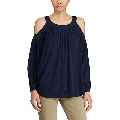Ralph Lauren Lauren Jersey Cold-shoulder Top